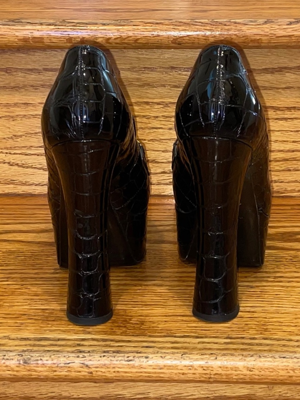 VERSACE AW18 Runway Medusa Croc-Effect Platform Loafer Heels - Size 36 - Picture 4 of 9